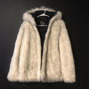ASOS DESIGN Faux Fur Hooded Bomber Jacket Coat